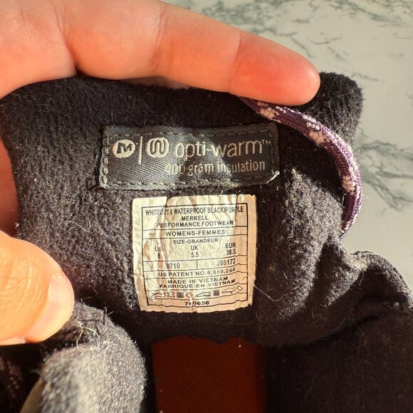 Merrell Women 8 Whiteout Boot Snow Black Waterproof Insulated Hiking Winter Shoe - Picture 8 of 9